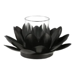 Portavela de metal con forma de flor 15,5x9 cm