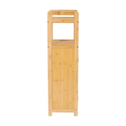 Repisa con puerta de bambú 23x23x82 cm