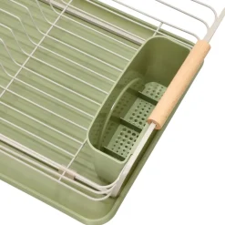 Secaplatos metal y madera 42,5x30,7x15,2 cm