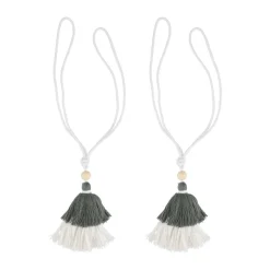 Set 2 amarras para cortinas algodón borlas