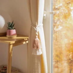 Set 2 amarras para cortinas algodón borlas