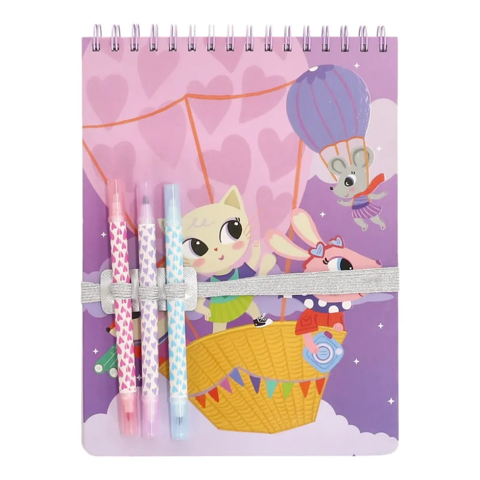 Set block de arte con marcadores glitter