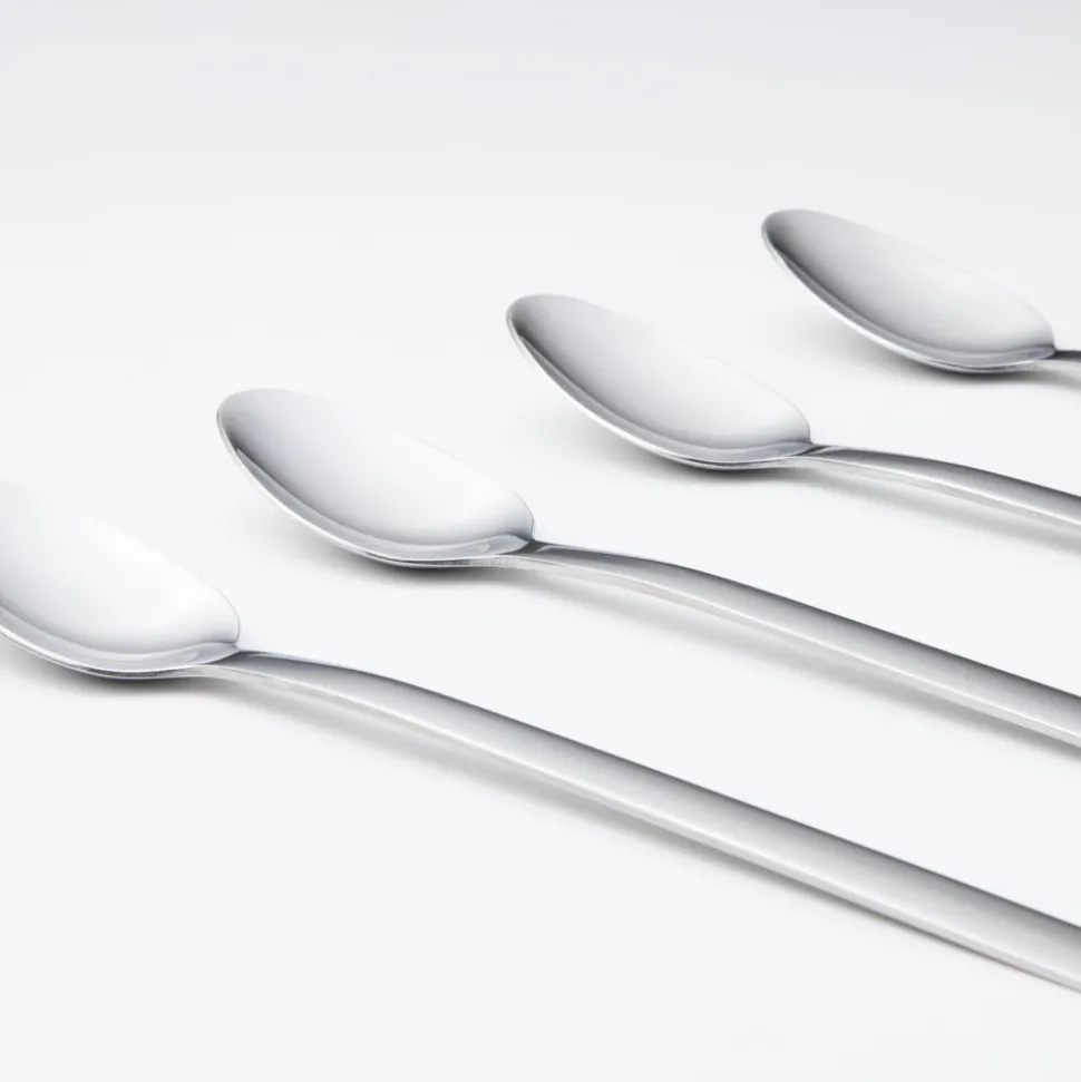 Set 4 cucharas para café helado de acero inoxidable