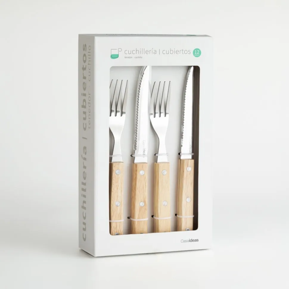 Set cuchillería para asado de acero inoxidable para 6 personas