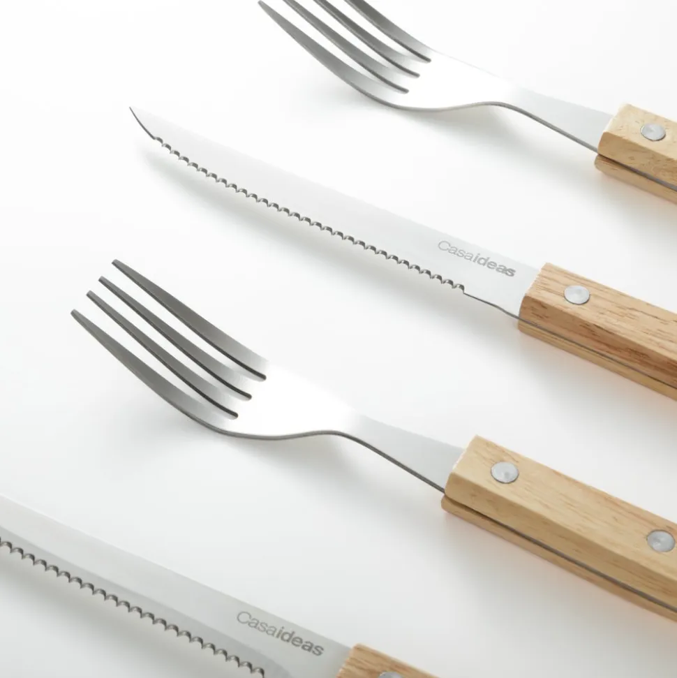 Set cuchillería para asado de acero inoxidable para 6 personas