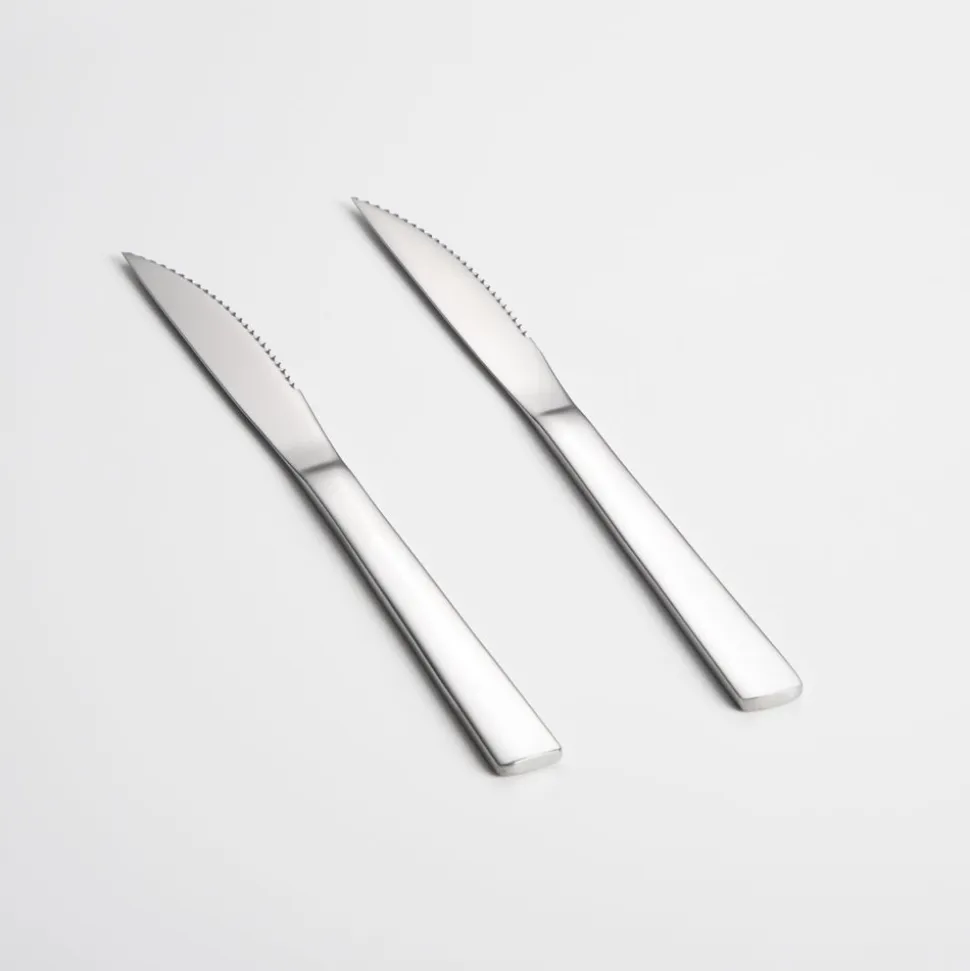 Set 2 cuchillos con filo de acero inoxidable