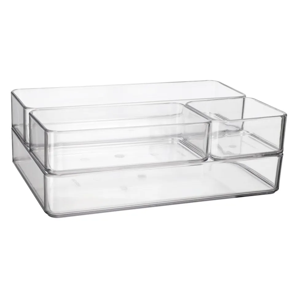 Set de 4 bandejas organizadoras de plástico