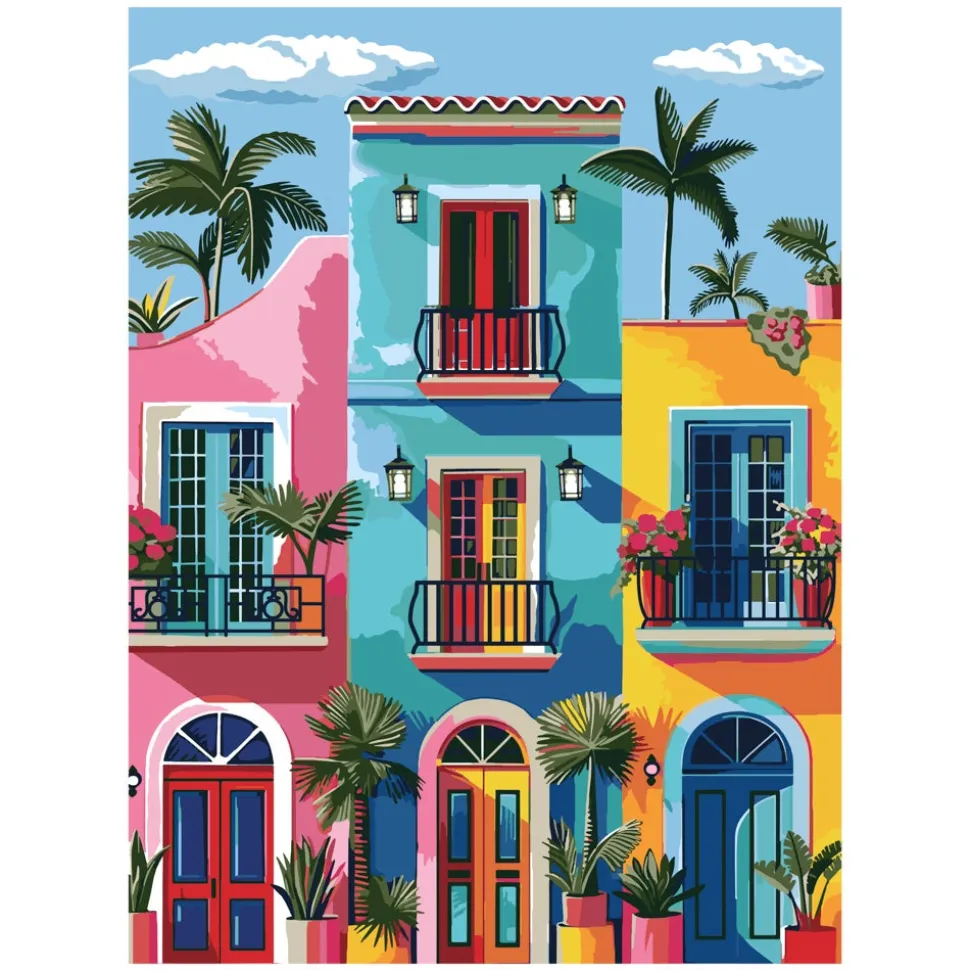 Set de bastidor con diseño y pinturas acrílicas 30x40 cm