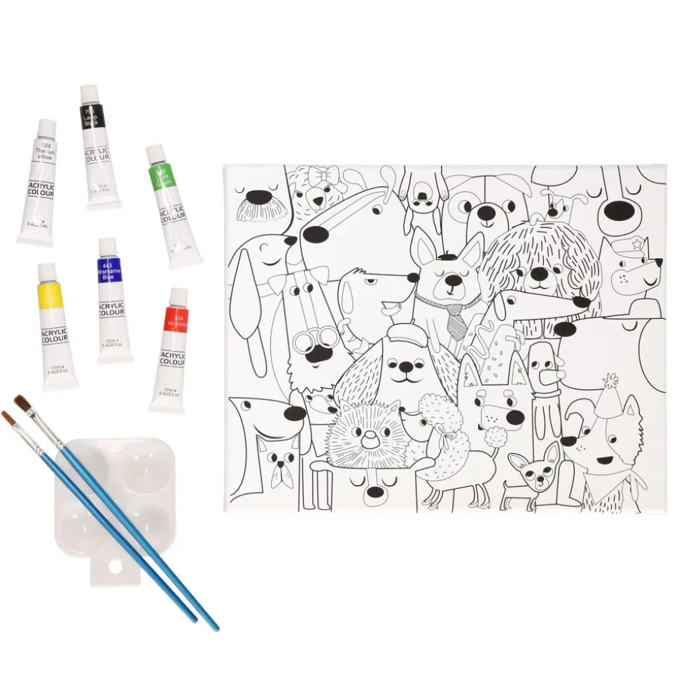 Set de bastidor con pinturas y diseño 24x30 cm