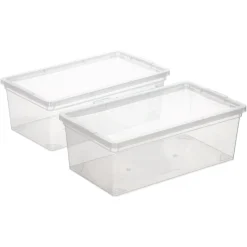 Set de 2 cajas de plástico 6 Litros 34x19x12 cm
