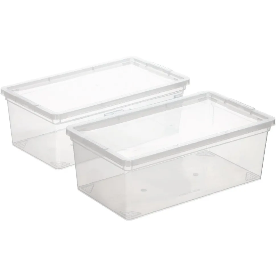 Set de 2 cajas de plástico 6 Litros 34x19x12 cm