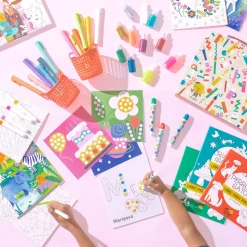 Set de 3 canvas con marcadores de acrílico