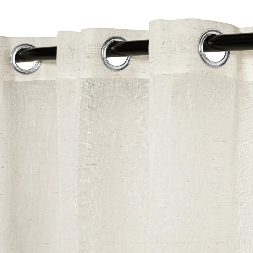 Set de 2 cortinas velo linoso con ojetillos 140x240 cm
