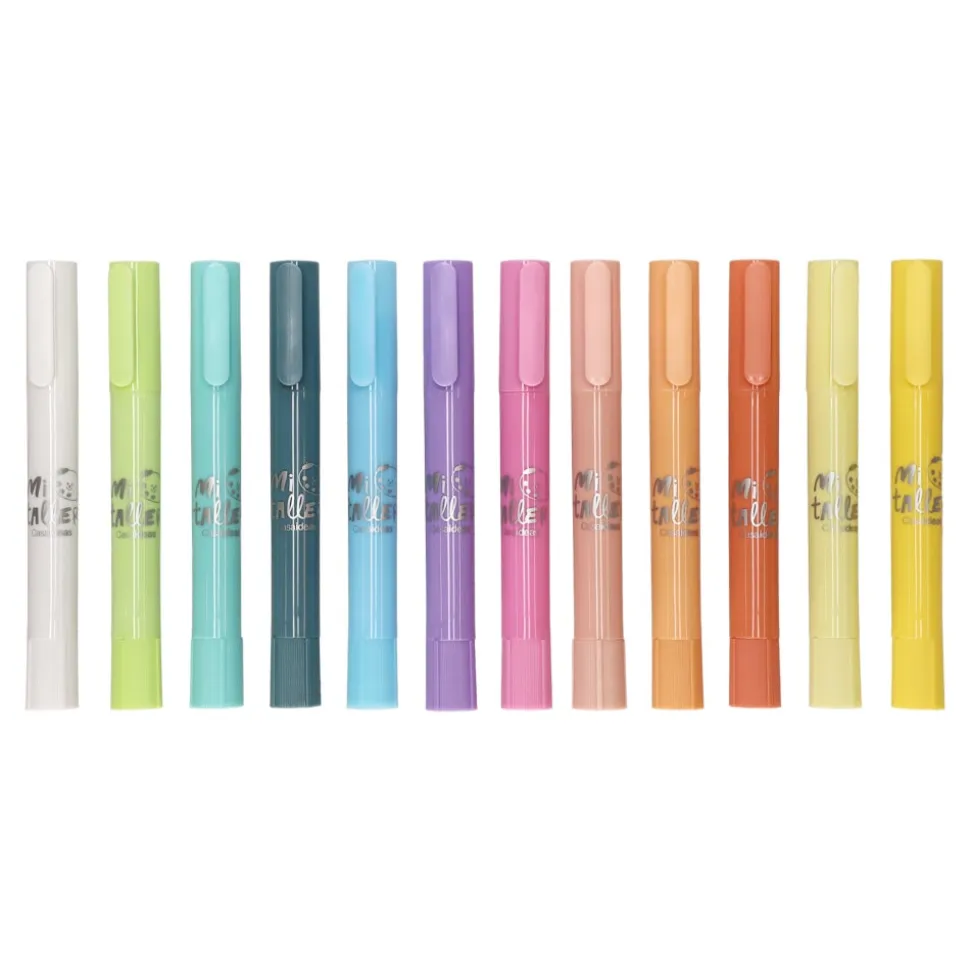 Set de 12 crayones retráctiles tipo témpera sólida