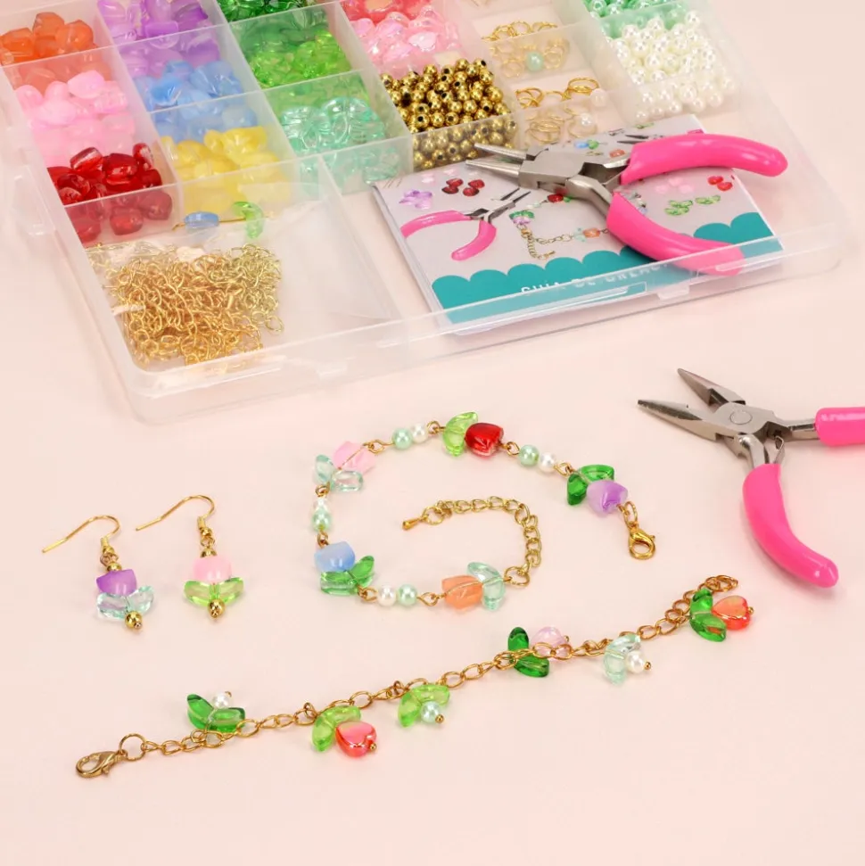 Set de creación con bisutería de flores