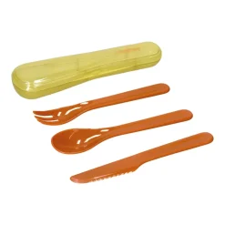 Set de cubiertos plásticos con contenedor
