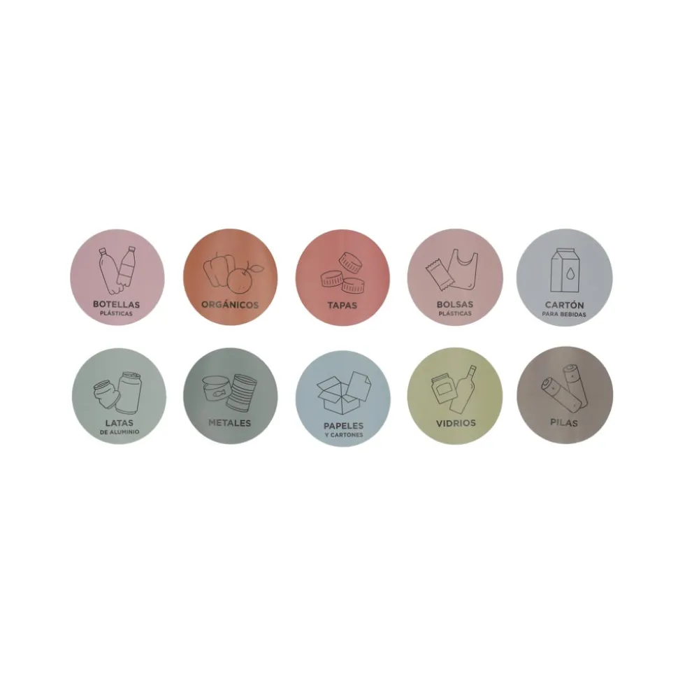 Set de 10 etiquetas de reciclaje