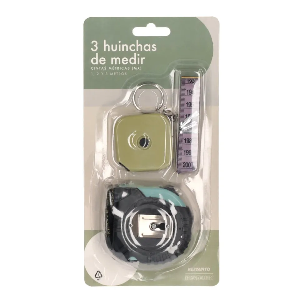 Set de 3 huinchas de medir