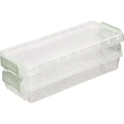 Set de 2 mini cajas plásticas 0,33 Litros 20,5x8,2x6 cm