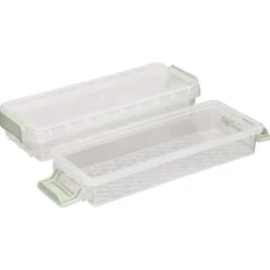 Set de 2 mini cajas plásticas 0,33 Litros 20,5x8,2x6 cm