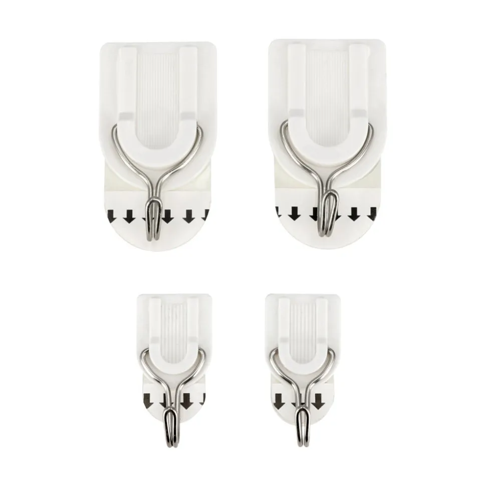 Set de 10 perchas adhesivas removibles con gancho metal