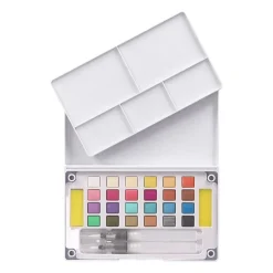 Set 24 de pintura acuarelas metálicas con pinceles