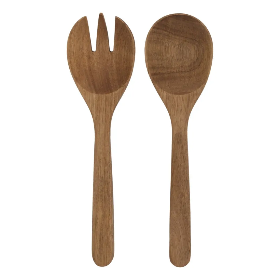 Set de servicio para ensalada de madera 28x7x2,5 cm