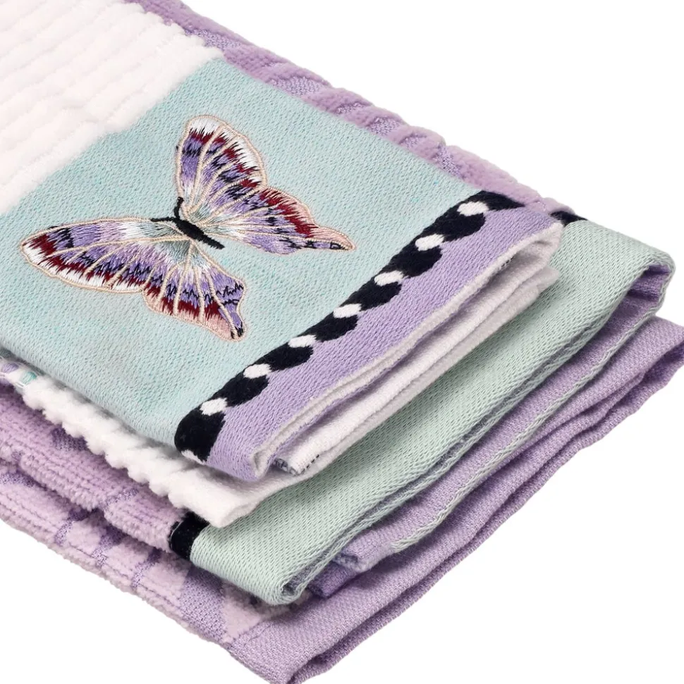 Set de 2 toallas de visita algodón bordado 70x40 cm