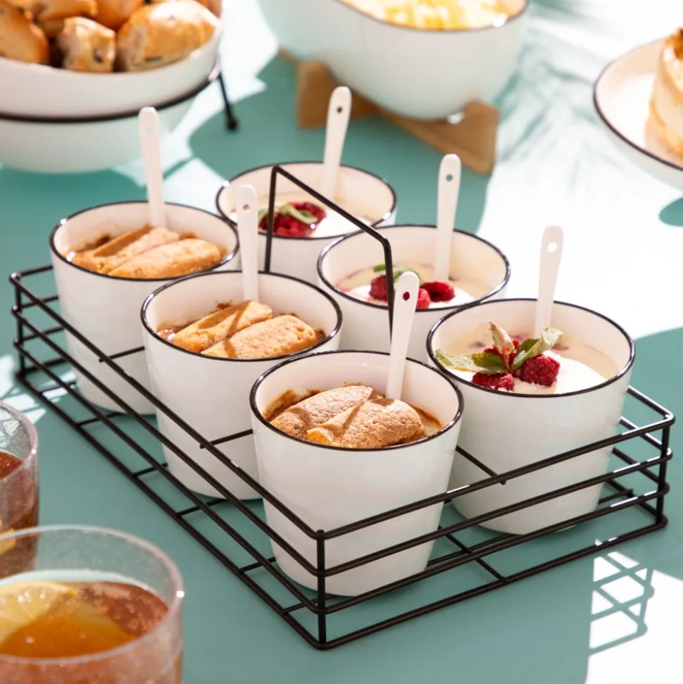 Set de vasos para postre de porcelana