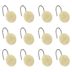 Set 12 ganchos de cortina baño flor