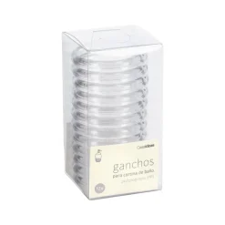 Set 12 ganchos de plástico para cortina de baño