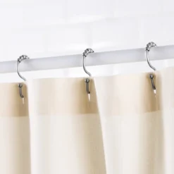 Set 12 ganchos dobles para cortina de baño