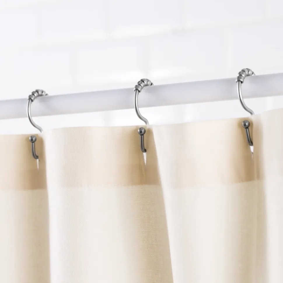 Set 12 ganchos dobles para cortina de baño