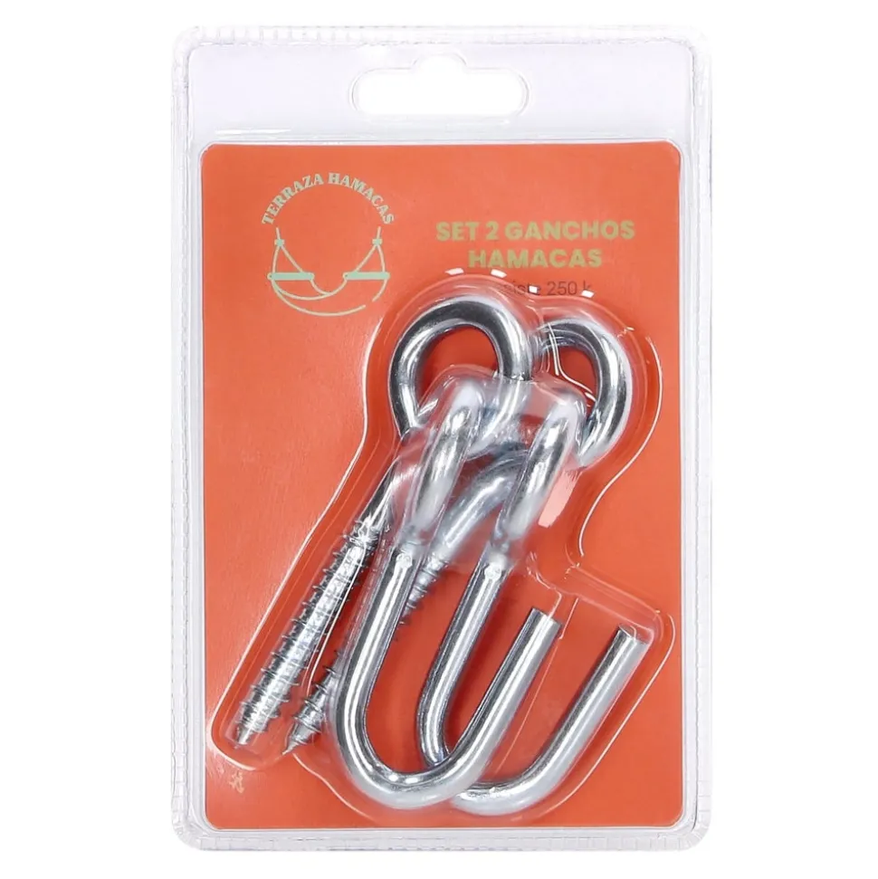 Set 2 ganchos para instalar hamacas 7,7x18 cm