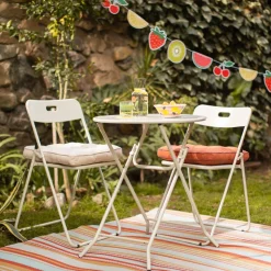 Set Mesa y 2 Sillas Metal Plegable