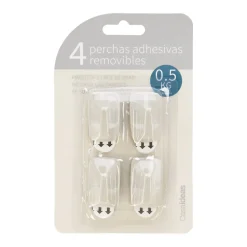 Set 4 perchas adhesivas 0,5 kg
