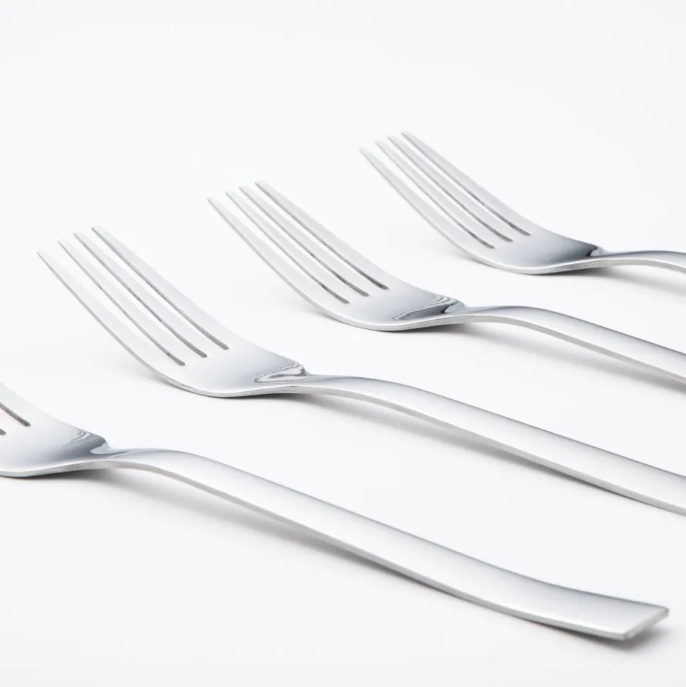 Set 4 tenedores para postre de acero inoxidable