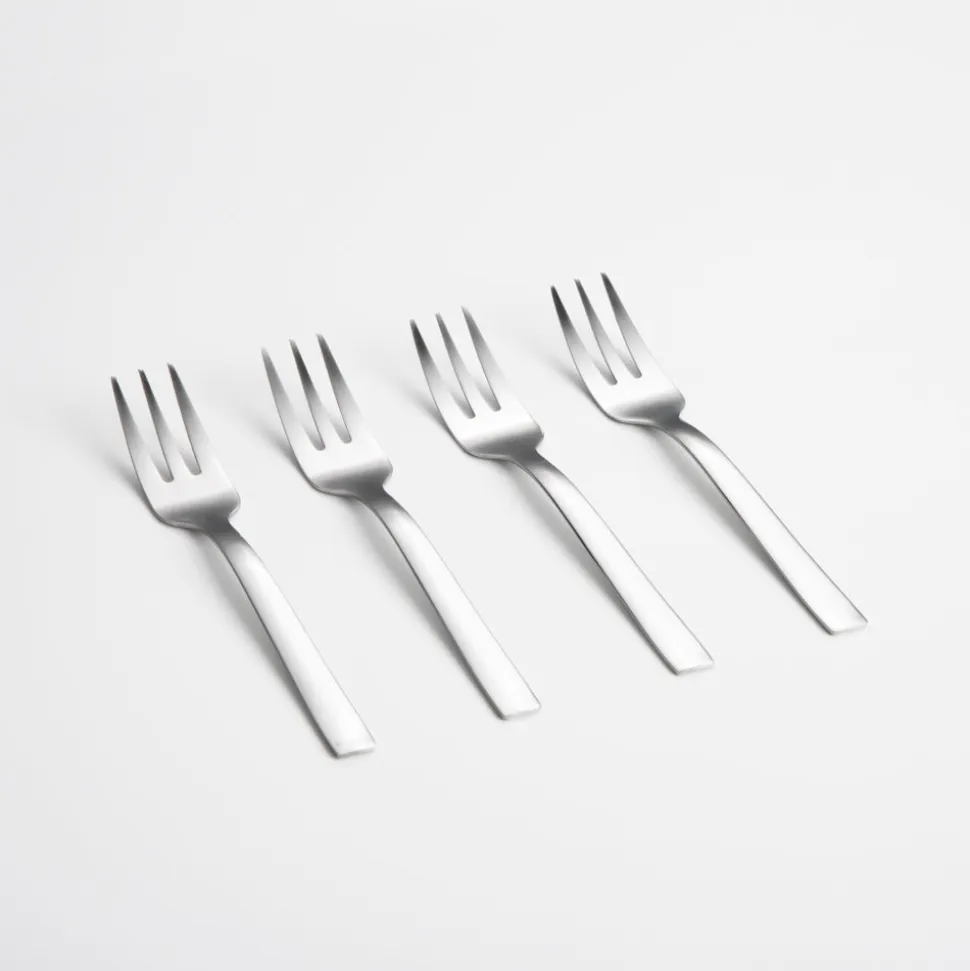 Set 4 tenedores para torta de acero inoxidable