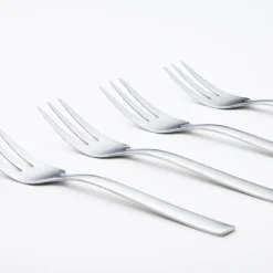 Set 4 tenedores para torta de acero inoxidable