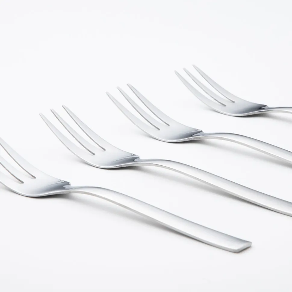 Set 4 tenedores para torta de acero inoxidable