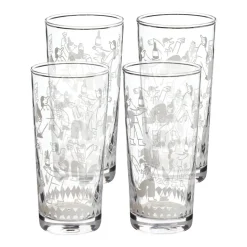 Set 4 vasos de vidrio con diseño 425 ml