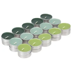 Set 30 velas tealight con colores y aroma té verde