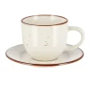Taza de té con plato rústico 220 ml