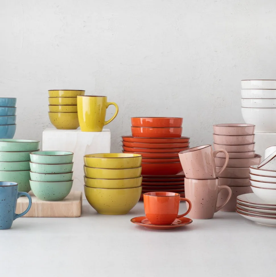 Taza de té con plato rústico 220 ml