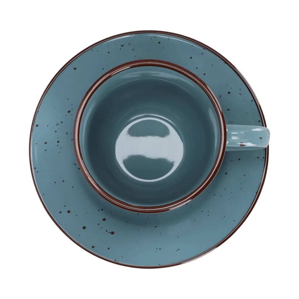 Taza de té con plato rústico 220 ml