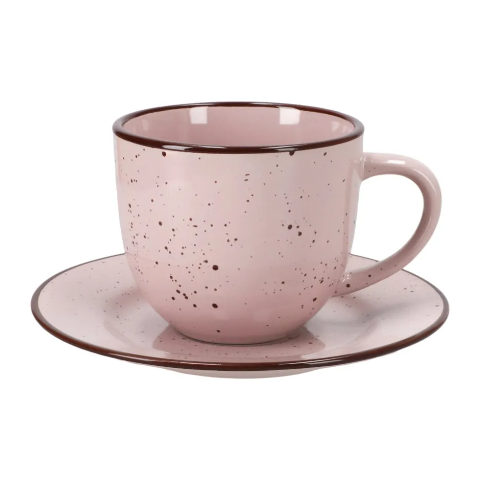 Taza de té con plato rústico 220 ml