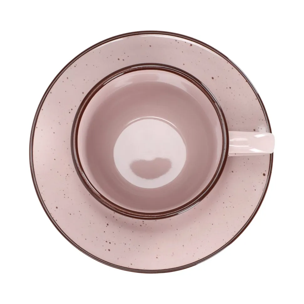 Taza de té con plato rústico 220 ml