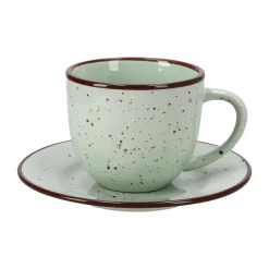 Taza de té con plato rústico 220 ml