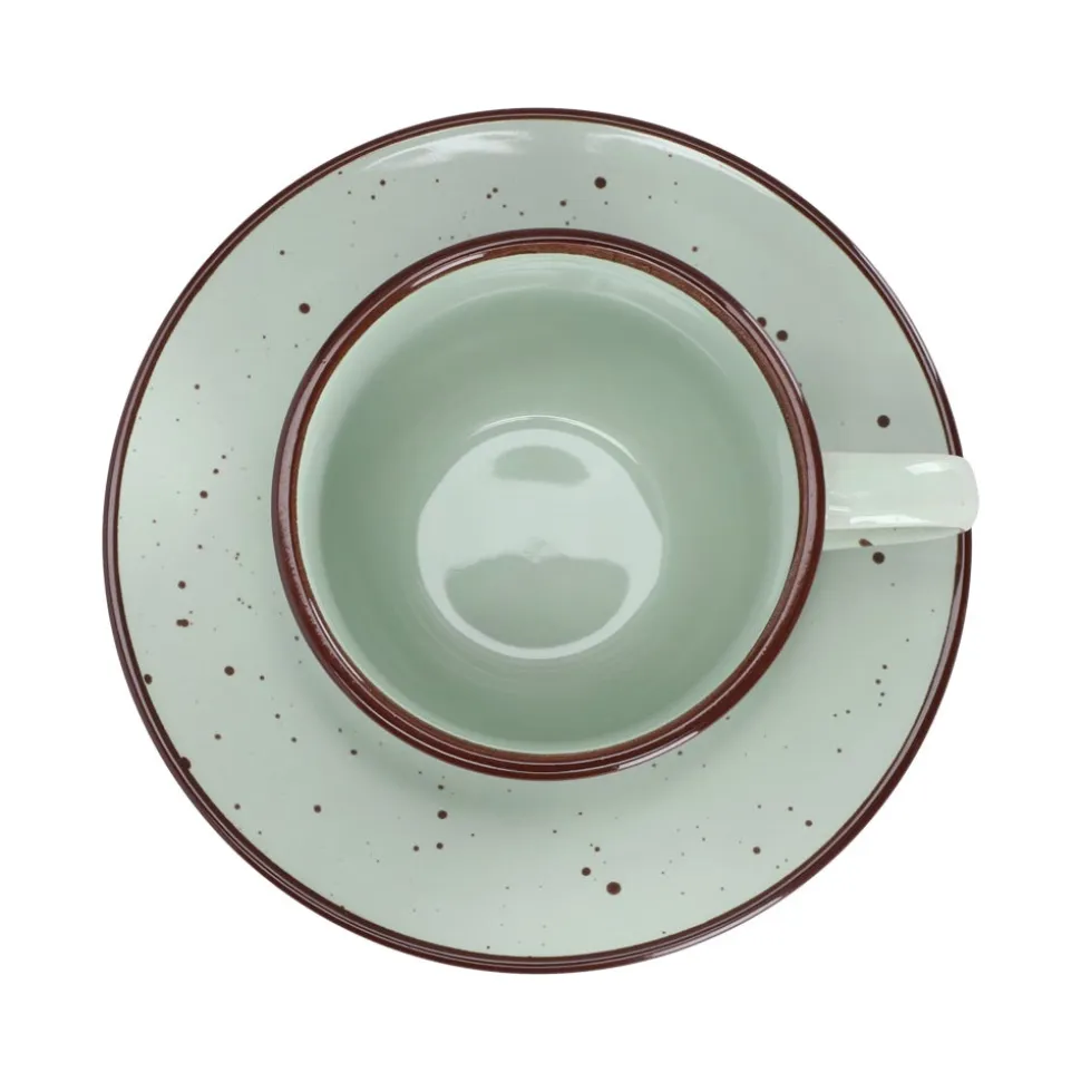 Taza de té con plato rústico 220 ml