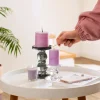 Vela con contenedor de vidrio limoncillo lavanda 5,6x6,5 cm